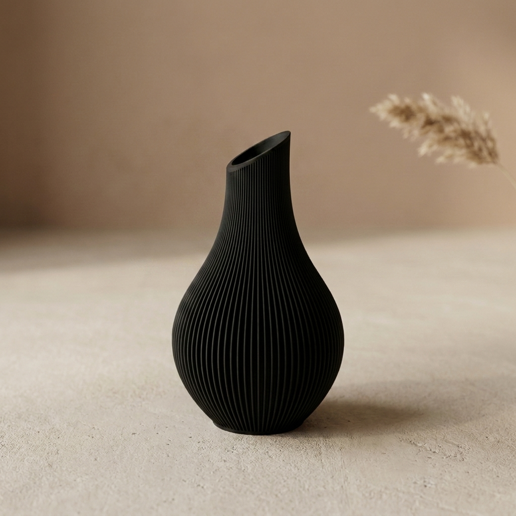 Wazon Shizu Japandi — Czarny — Vensimi